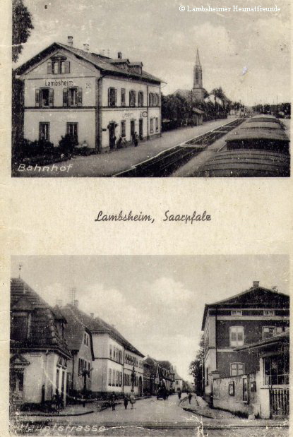 Lambsheim Bahnhof Hauptstrae um 1935